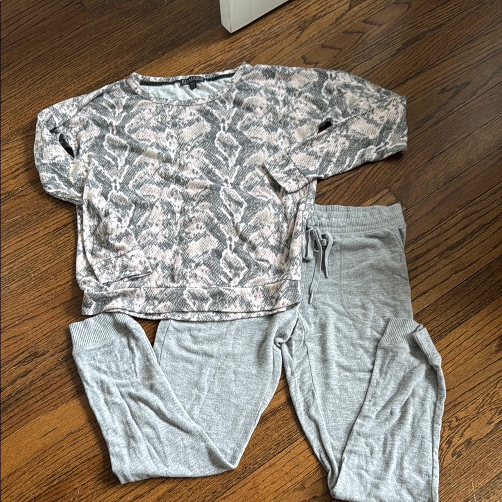 P.J. Salvage Pink and Gray Snake Print Top
